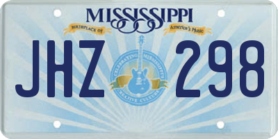 MS license plate JHZ298