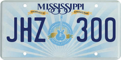 MS license plate JHZ300