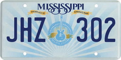 MS license plate JHZ302