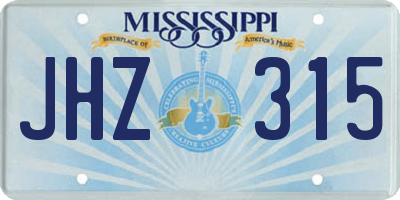 MS license plate JHZ315