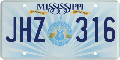 MS license plate JHZ316