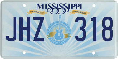 MS license plate JHZ318