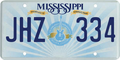 MS license plate JHZ334
