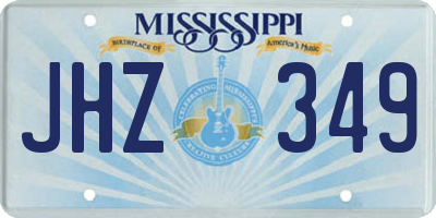 MS license plate JHZ349