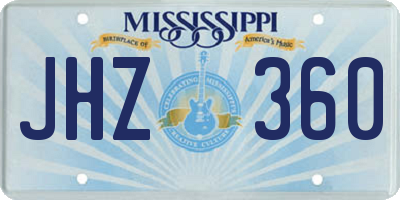 MS license plate JHZ360