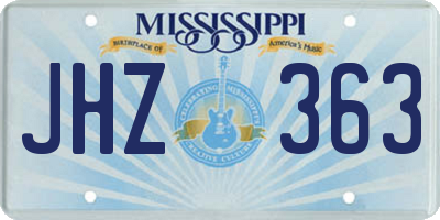 MS license plate JHZ363
