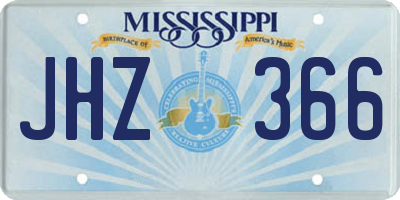 MS license plate JHZ366