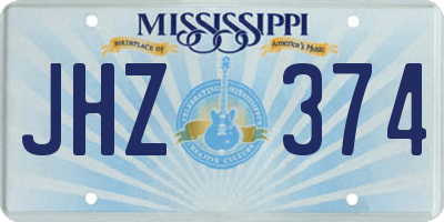 MS license plate JHZ374