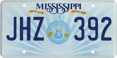 MS license plate JHZ392