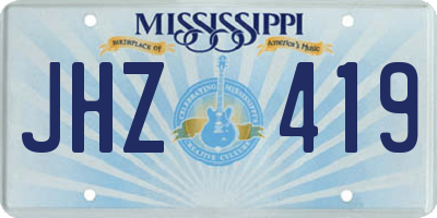 MS license plate JHZ419