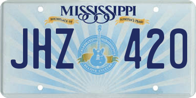MS license plate JHZ420