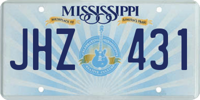 MS license plate JHZ431