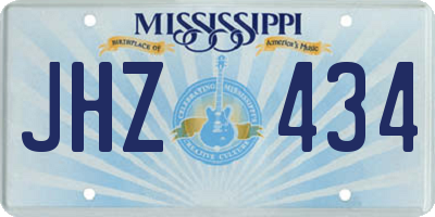 MS license plate JHZ434