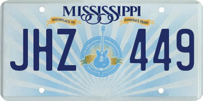 MS license plate JHZ449