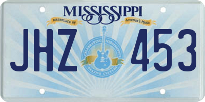 MS license plate JHZ453