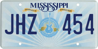 MS license plate JHZ454