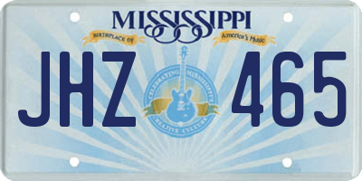 MS license plate JHZ465