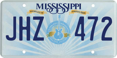 MS license plate JHZ472