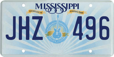 MS license plate JHZ496