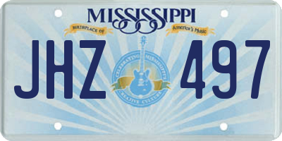 MS license plate JHZ497