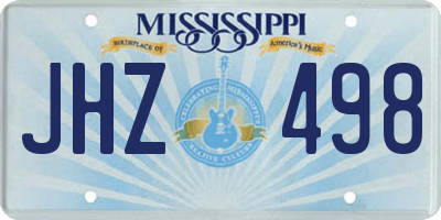 MS license plate JHZ498