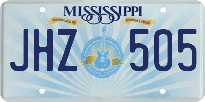 MS license plate JHZ505