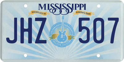 MS license plate JHZ507