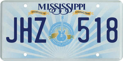 MS license plate JHZ518