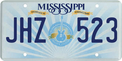 MS license plate JHZ523
