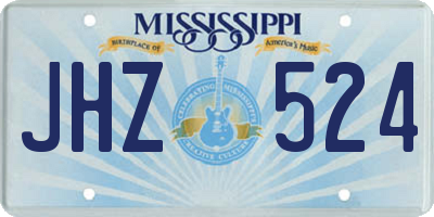 MS license plate JHZ524