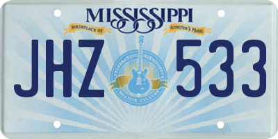 MS license plate JHZ533