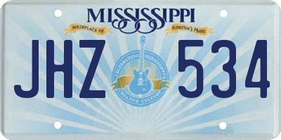 MS license plate JHZ534