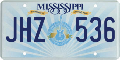 MS license plate JHZ536