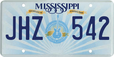 MS license plate JHZ542