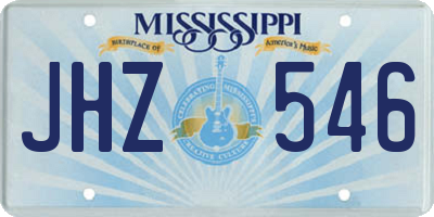 MS license plate JHZ546