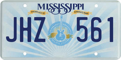 MS license plate JHZ561