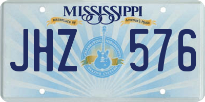MS license plate JHZ576