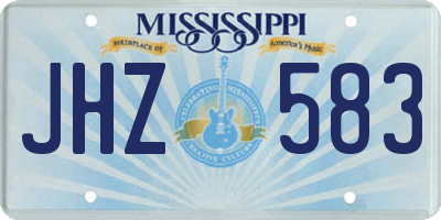 MS license plate JHZ583