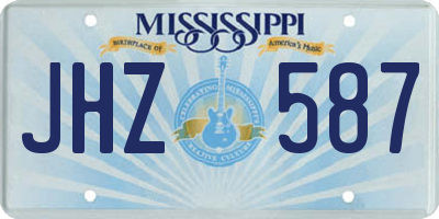 MS license plate JHZ587
