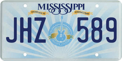 MS license plate JHZ589