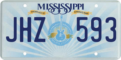 MS license plate JHZ593