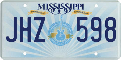 MS license plate JHZ598