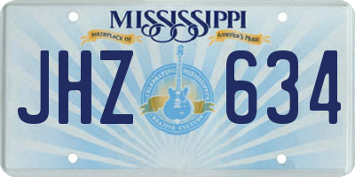 MS license plate JHZ634