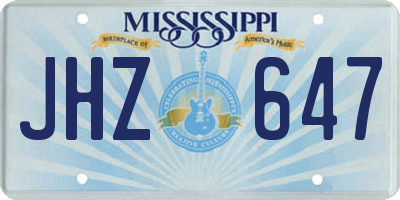 MS license plate JHZ647