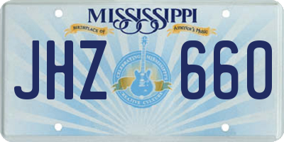 MS license plate JHZ660