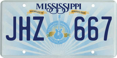 MS license plate JHZ667
