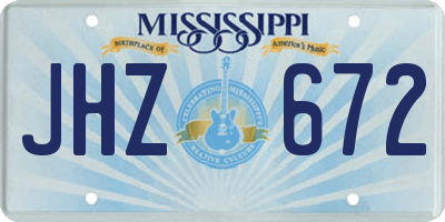 MS license plate JHZ672
