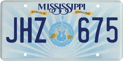 MS license plate JHZ675