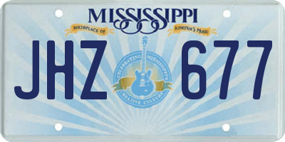 MS license plate JHZ677