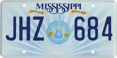 MS license plate JHZ684